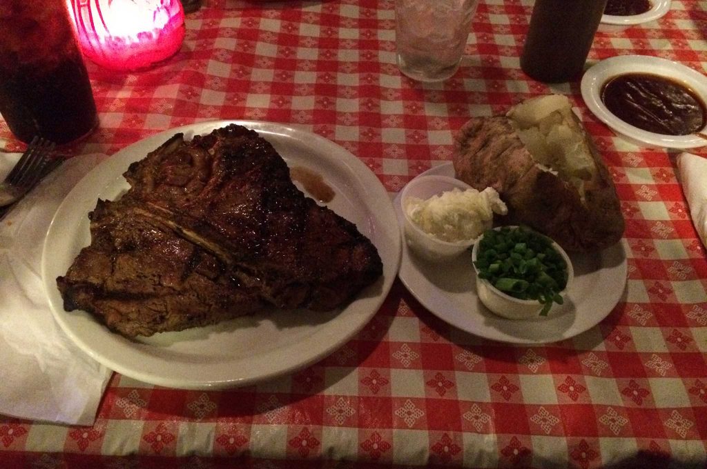 Steak and potatoes.