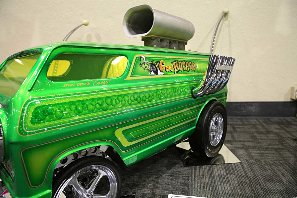 Unlike the 1955 Chevy Gassers that are made with fiberglass bodies, "Gas Hopper" is built with a steel body that Dave and Greg built themselves.